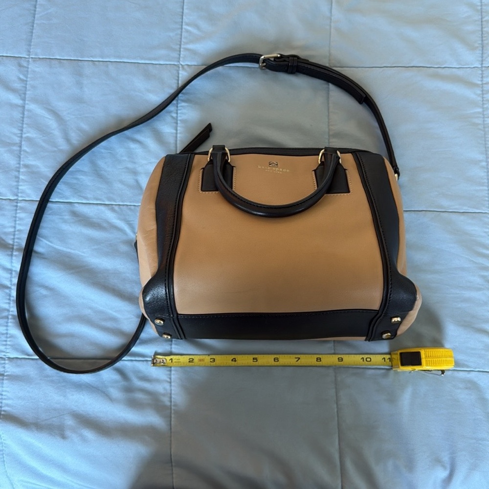Kate Spade Tan and Black Satchel with Structured Design - Picture 7 of 9